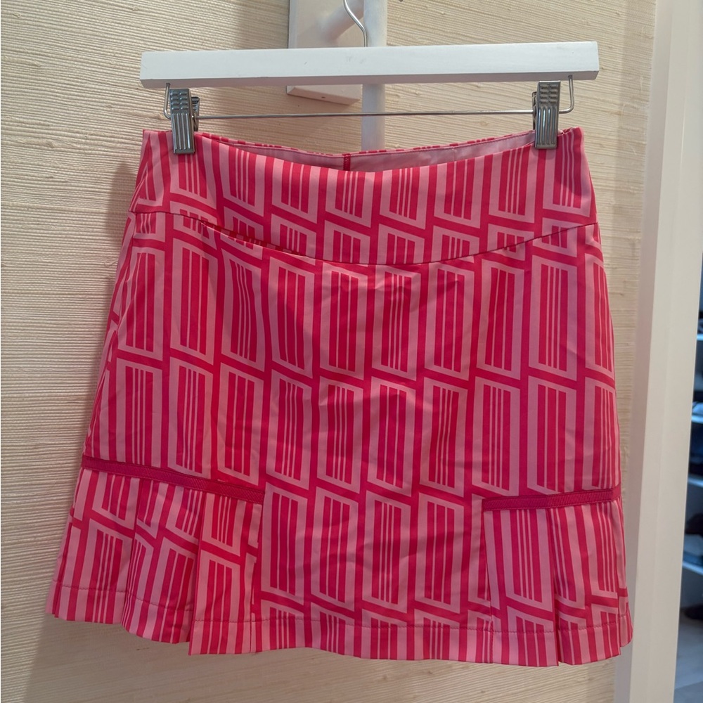 Vibrant Pink Geometric Mini Skirt